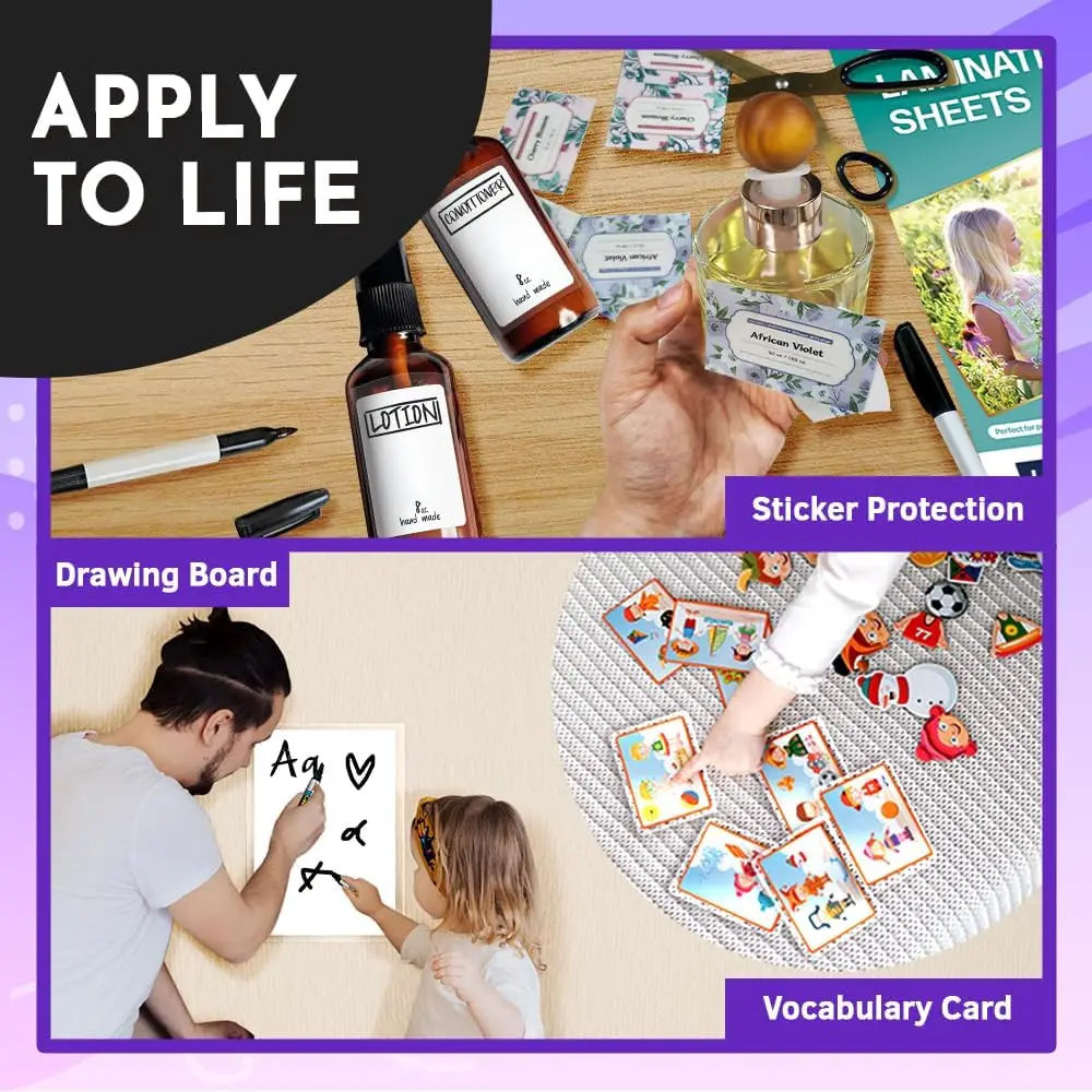 50 ورقة فيلم الترقق البارد الزجاج المكسور بطاقة الهولوغرام صور وملصقات الفينيل ملصق ورقة شفافة الترقق ذاتية اللصق #3