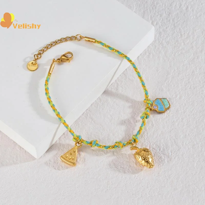 

European And American Retro Multi-Element Bracelet For Women Celebrity Style Does Not Fade 18K Gold Fashionable Ladies Jewelry