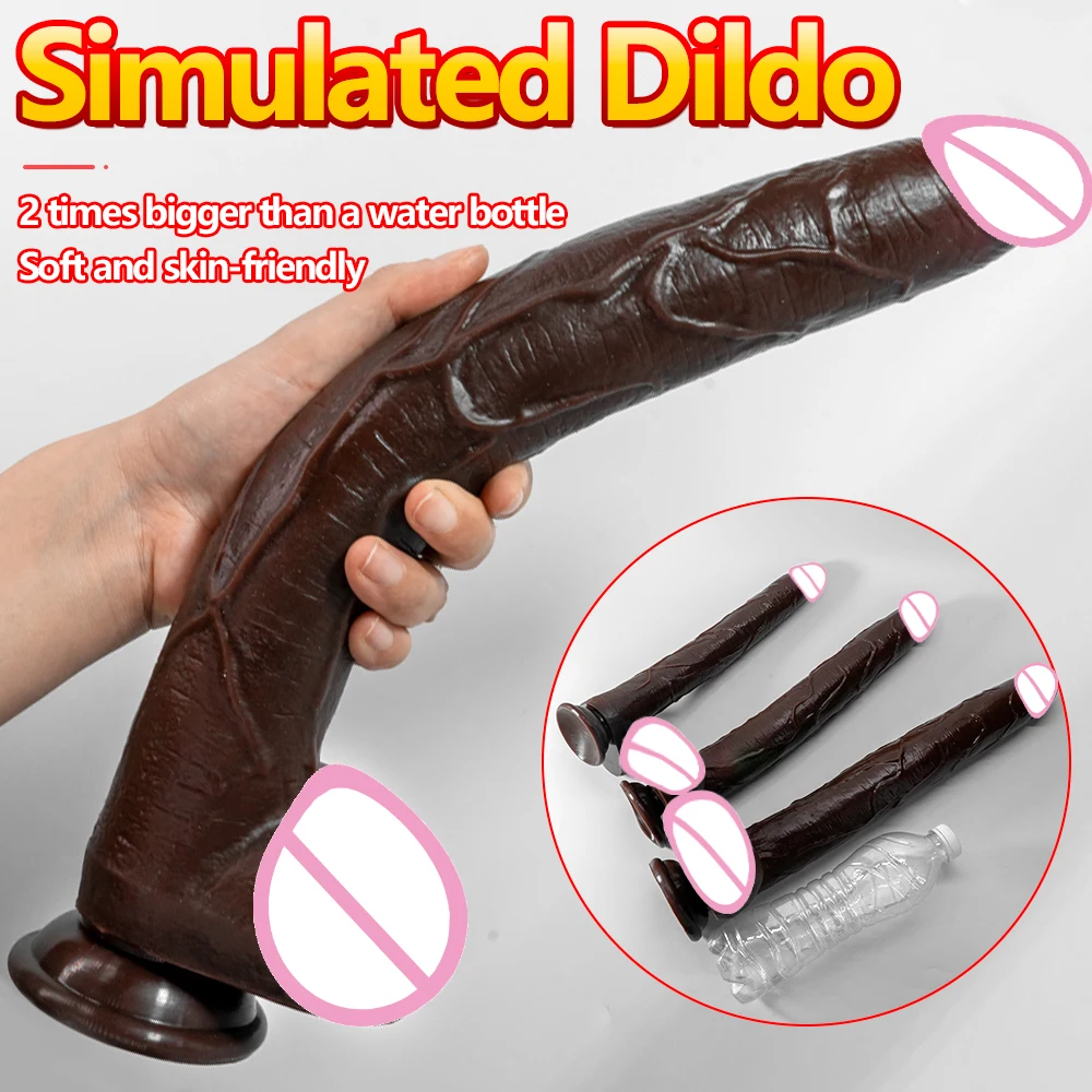 Super Long Penis Thick Glans Real 16.5in Realistic Silicone Dildo sextoy Unisex Women With Powerful Suction Cup adultsex toys