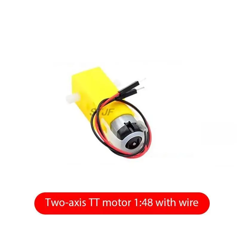 TT Motor Lot de 2 moteurs à engrenages DC3-6 V Ratio 1:90 pour voiture intelligente Jouets Moteur électrique (arbre unique 1:90