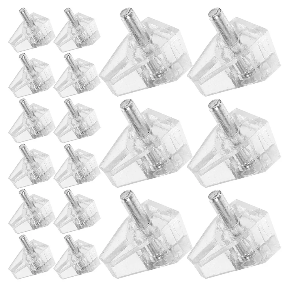 50Pcs Clear Plastic Shelf Support Pegs Replacement Cabinet Pegs for Wood Shelving Bookshelf Support Pins Holders