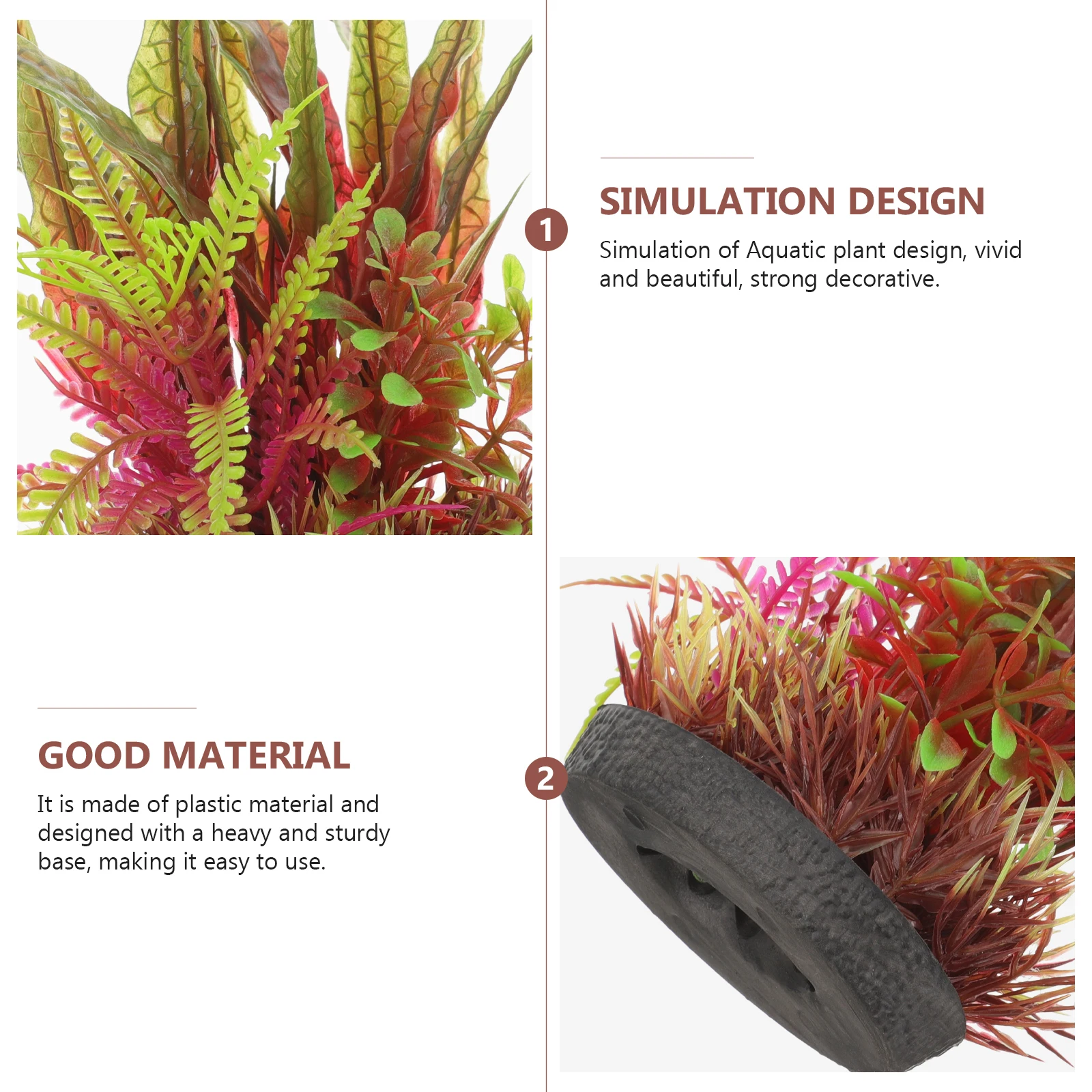 

2 Pcs Artificial Water Plants Aquarium Maintenance Fish Tank Landscaping Large Decoration Grass Plastic Scenery