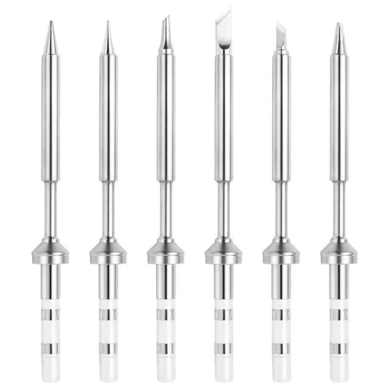 6Pcs For Pinecil TS100 Soldering Iron Tips Replacement,Mini Portable Micro-Solder Pen Stations Soldering Accessories