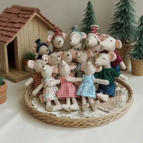 1PCS Plush Mouse Doll Toy Soft Stuffed Animal Friend for Kids - Holiday Birthday Gift Room Decor Pretend Play