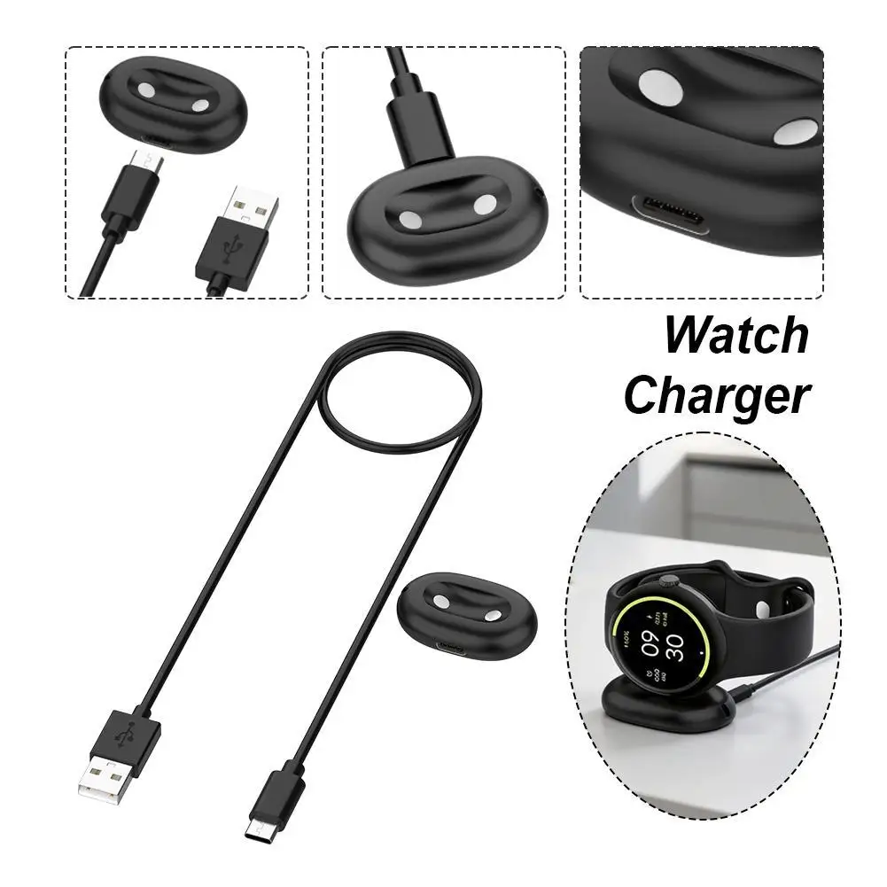 For Google Pixel Watch 4 Charging Dock Magnetic Split Design Type C Input ABS Portable Charger for Home Car Office Travel