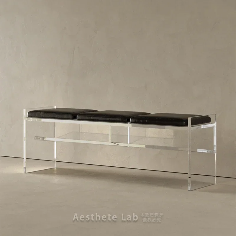 

Акриловая скамейка Daycolor для дома, обеденный стол, обеденный стул, сменная обувь, прикроватный табурет, светлый роскошный стул для спальни