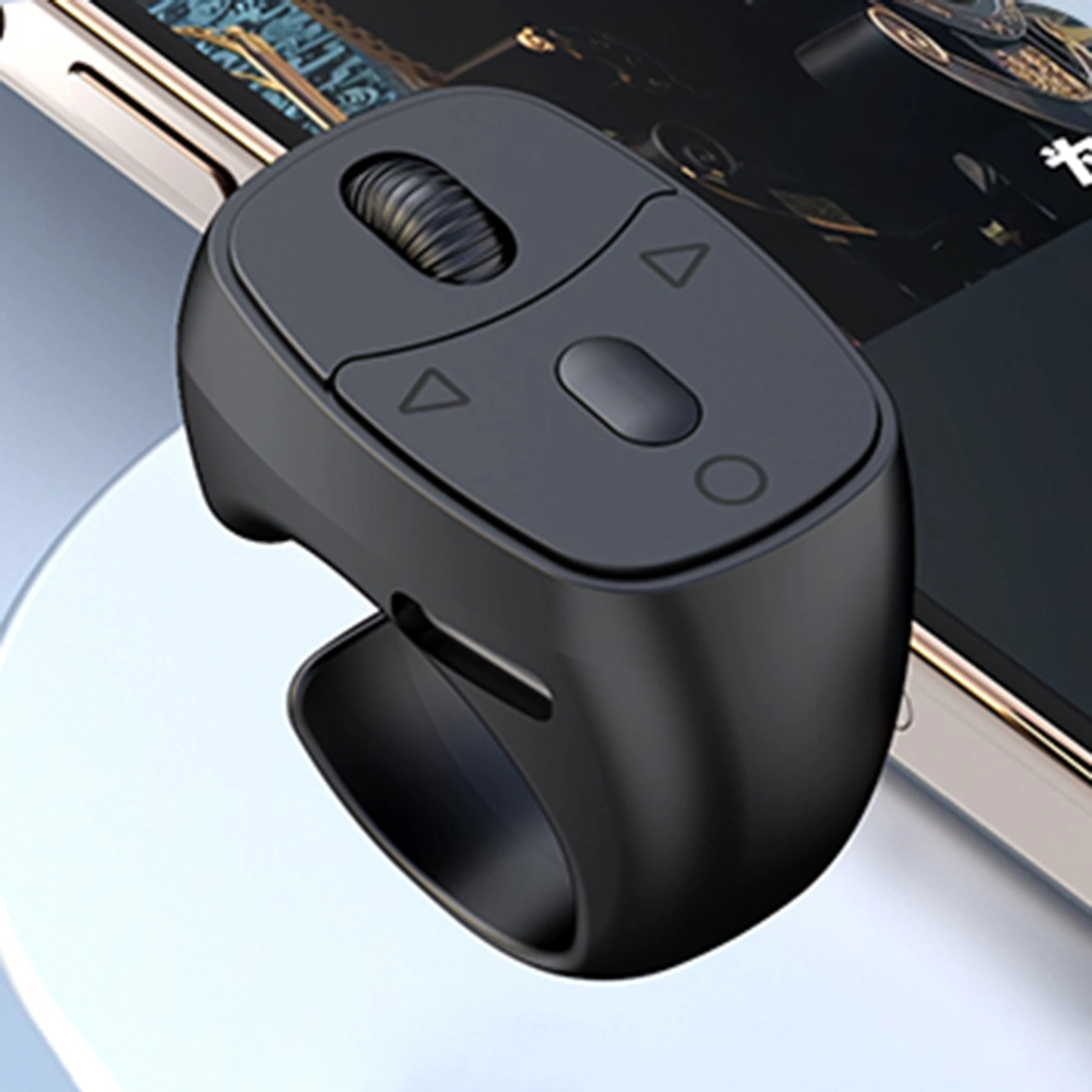 

Bluetooth-Compatible5.3 Fingertip Ring Remote Control Remote Control Mouse Fingertip Remote Control Page Turner for Smartphones