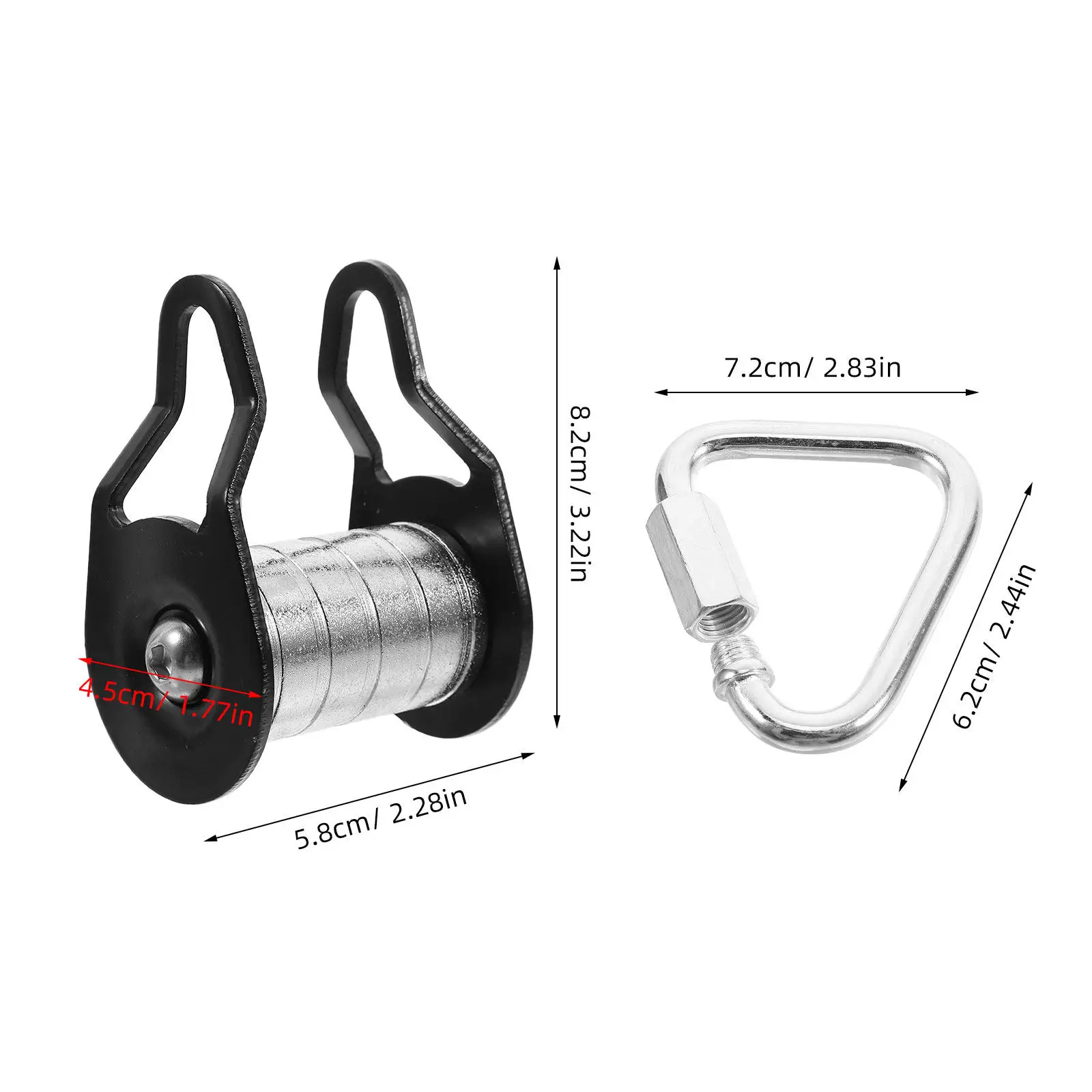 Robust Iron Slackline Pulley for Children High Load Capacity Stable Sliding Performance Easy Install Pulley for Backyard