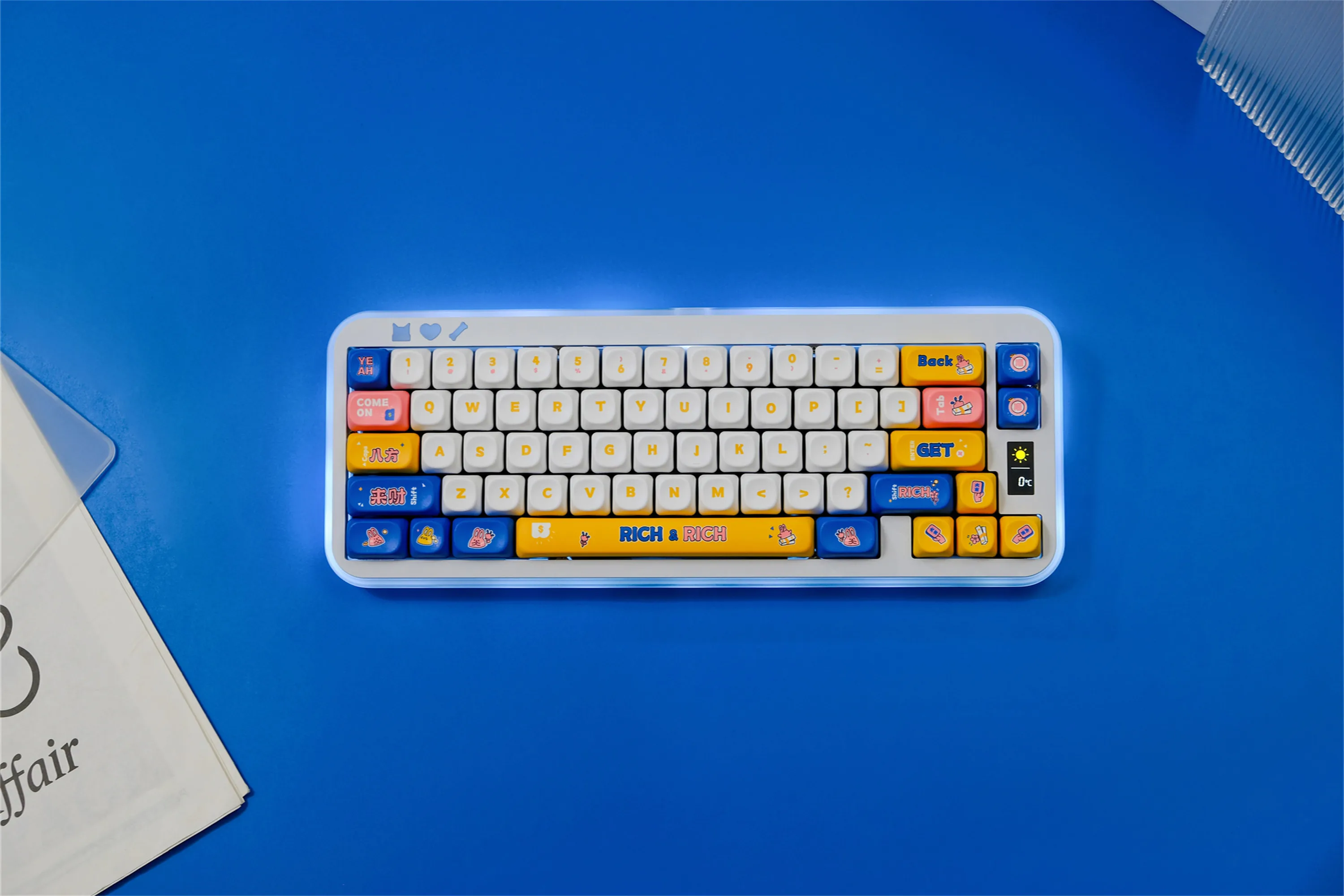 Money RICH Keycaps 126 Keys PBT Material MOA Profile DYE-SUB Personalized For CHERRY MX Switch Mechanical Keyboard Keycaps