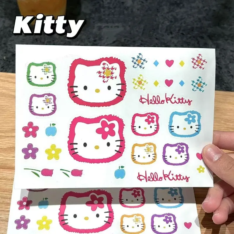 

5pcs Hello Kitty Waterproof Sticker Cute Anime Water Cup Phone Case Backpack Coin Purse Cartoon Decoration Refrigerator Sticker