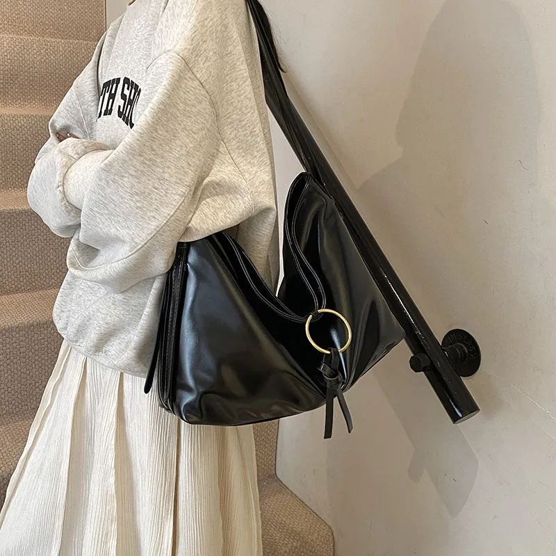 

Сумка для подмышек из искусственной кожи, модная большая сумка с напуском и верхней ручкой, сумка для женщин, подарок на день рождения и День святого Валентина