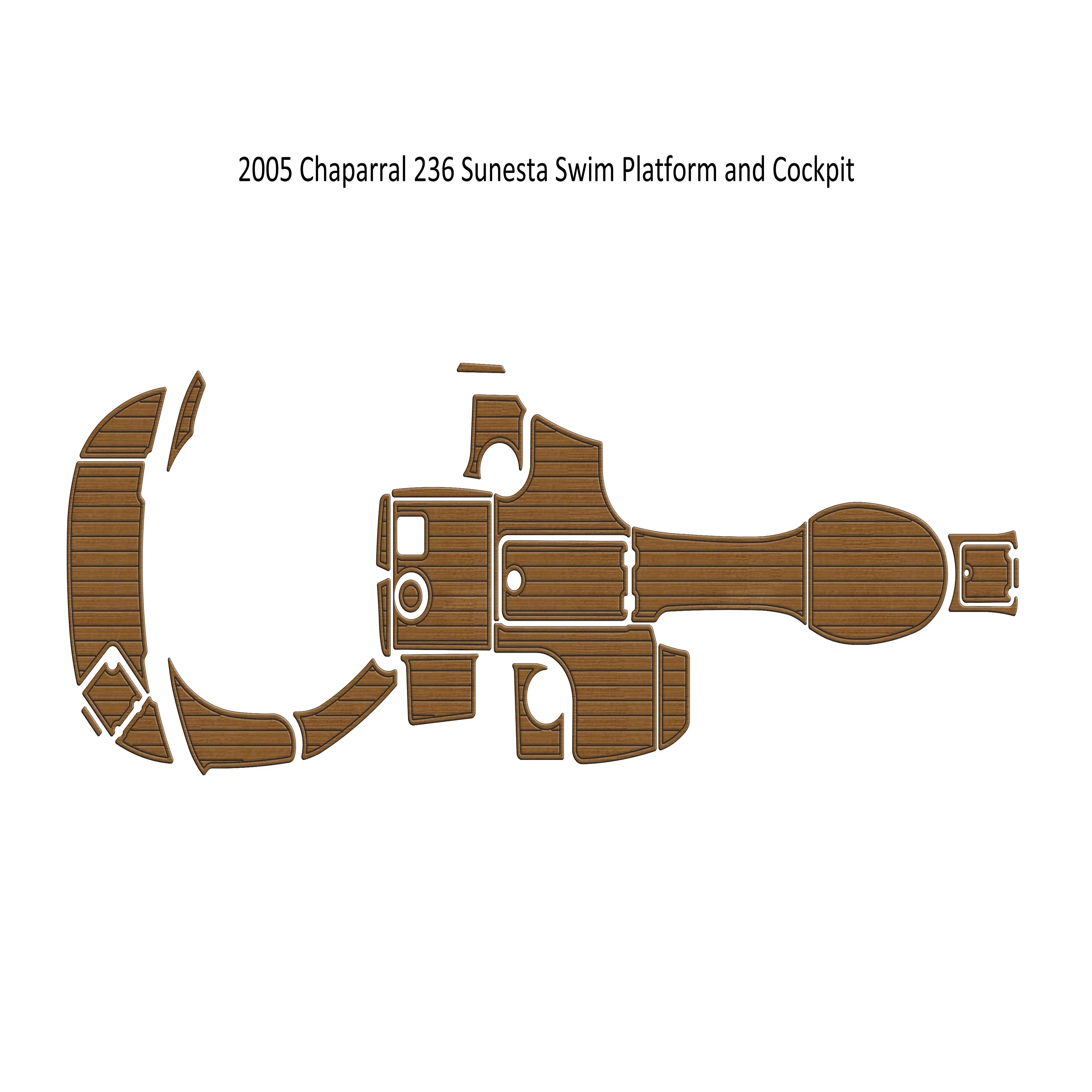 

2005 Chaparral 236 Sunesta Swim Platform Cockpit Boat EVA Foam Teak Floor Pad