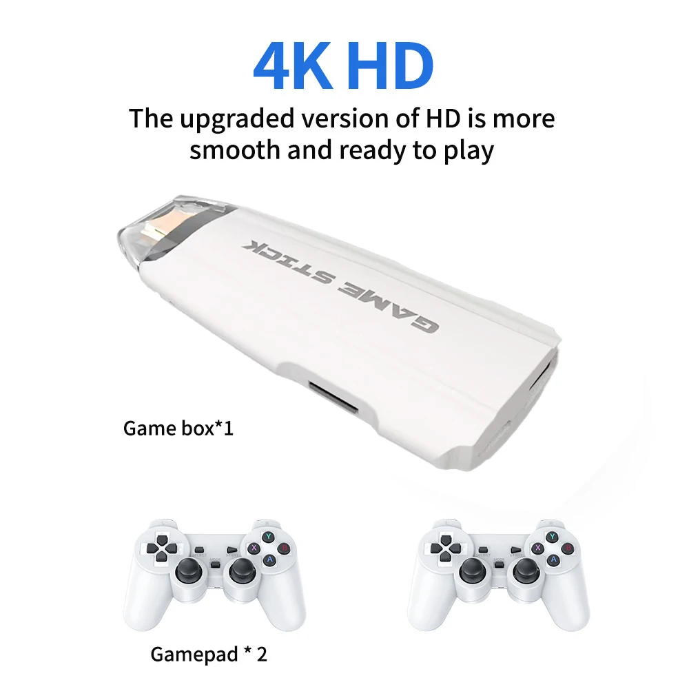 X2 MAX Video Game Stick 64G 128G 30000+ Games 4K HD Ретро игровая консоль Беспроводной контроллер M8 TV Game Stick 4K HD для GBA