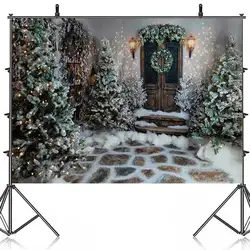 Christmas Tree Gift Photocall Backdrop Winter Snow Family Xmas Santa Claus Portrait Photography Backgrounds For Photo Studio