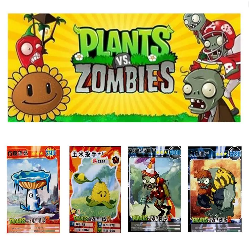10er-Pack/Set Plants vs. Zombies Karten Erbsenschütze Actionfiguren Reichhaltige Interessante Gedruckte Bilder Sammelkarten Kinderspielzeug