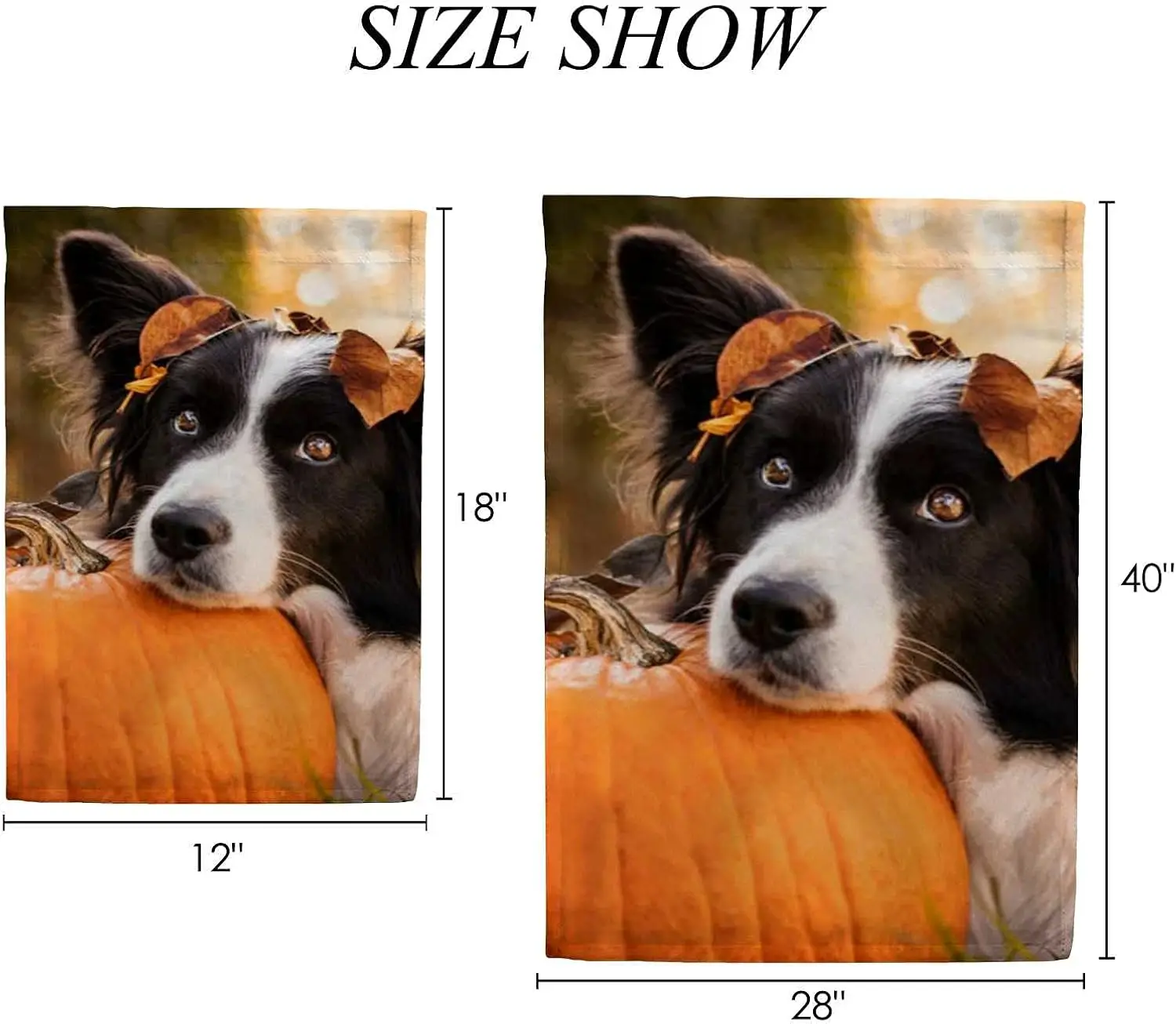 Vantaso Welcome Seasonal Garden Flags Border Collie Dog Pumpkin Double Sided Holiday Outdoor Yard Flag Home Decor Outdoor Flags