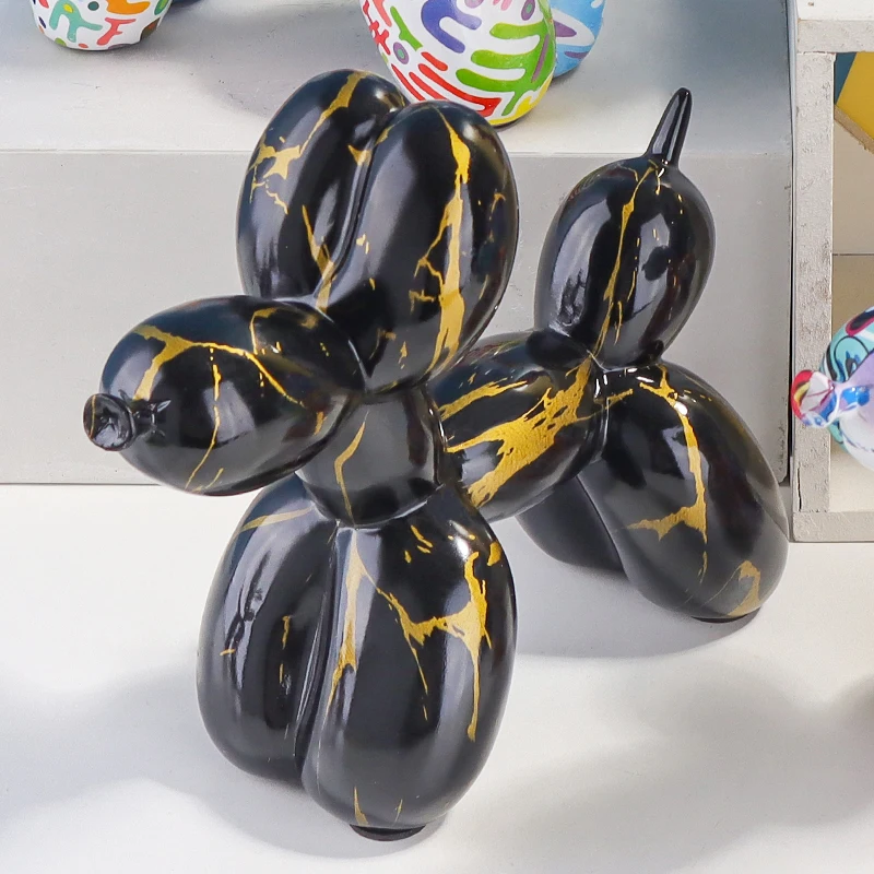 Water Transfer Balloon Dog Sculpture Resin Craft Decorative Piece for Bedroom, Living Room, and Study with Trendy Style