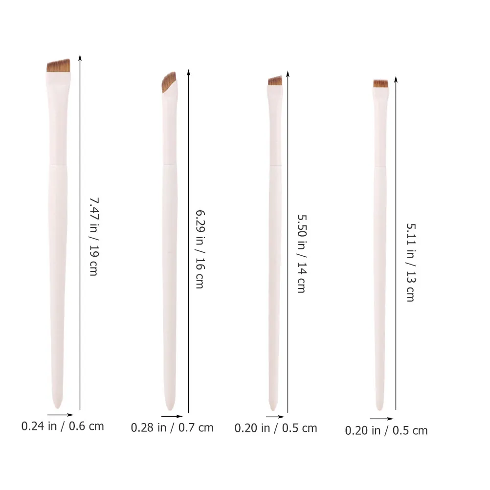 4Pcs Professional Eyeliner Brush Set for Eyeshadow, Eyebrows & Eyelashes – Durable Makeup Brushes