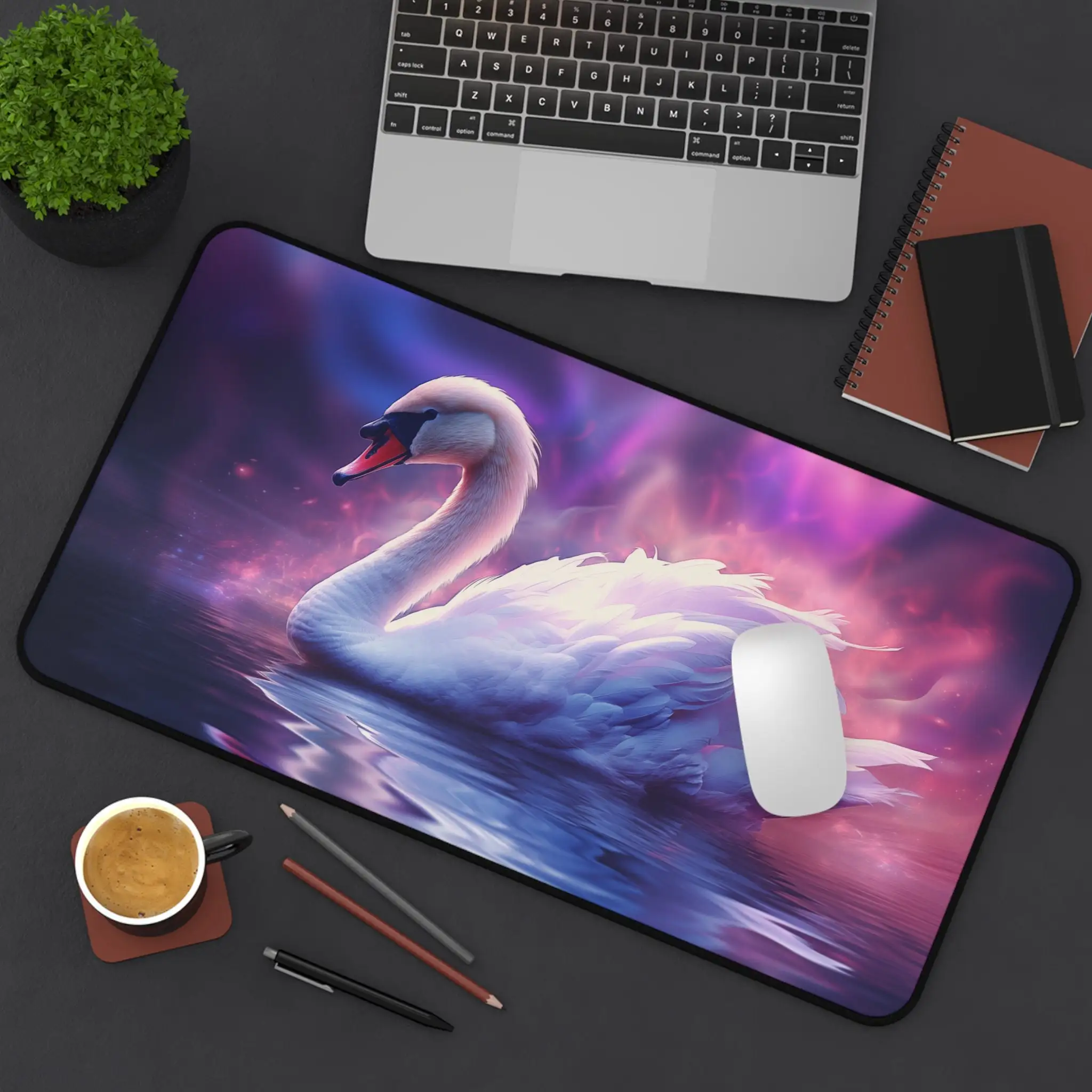 

Swan Pattern Desk Mat, Elegant Office Desktop Decoration, Non-slip Waterproof Gaming Mouse Pad, Perfect Gift for Friends