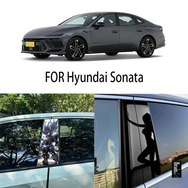 

Door Window Decoration Trims Pillar Posts Stickers Auto Styling For Hyundai Sonata Car accessories