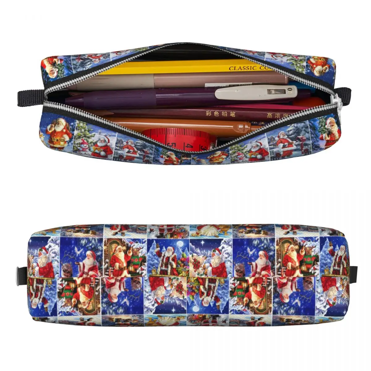 Fashion Merry Christmas Pencil Case Santa New Year Pencilcases Pen Box Kids Big Capacity Bags Students School Zipper Stationery