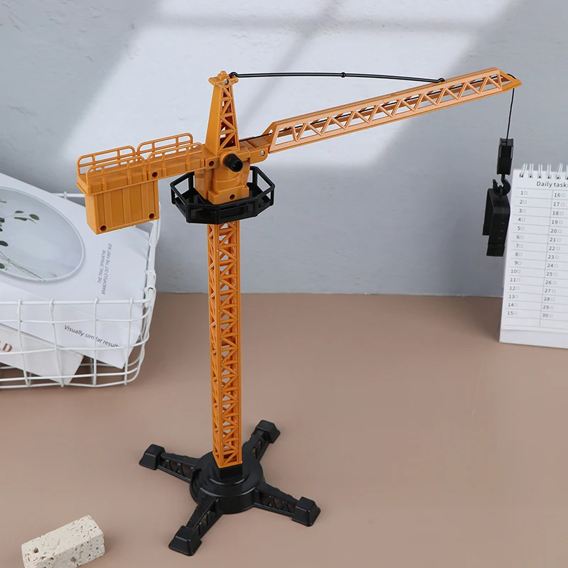【New】For Boys Gift Plastic Engineering Diecast Tower Crane Classic Construction Model Vehicle Loader Tractor Excavator Toys
