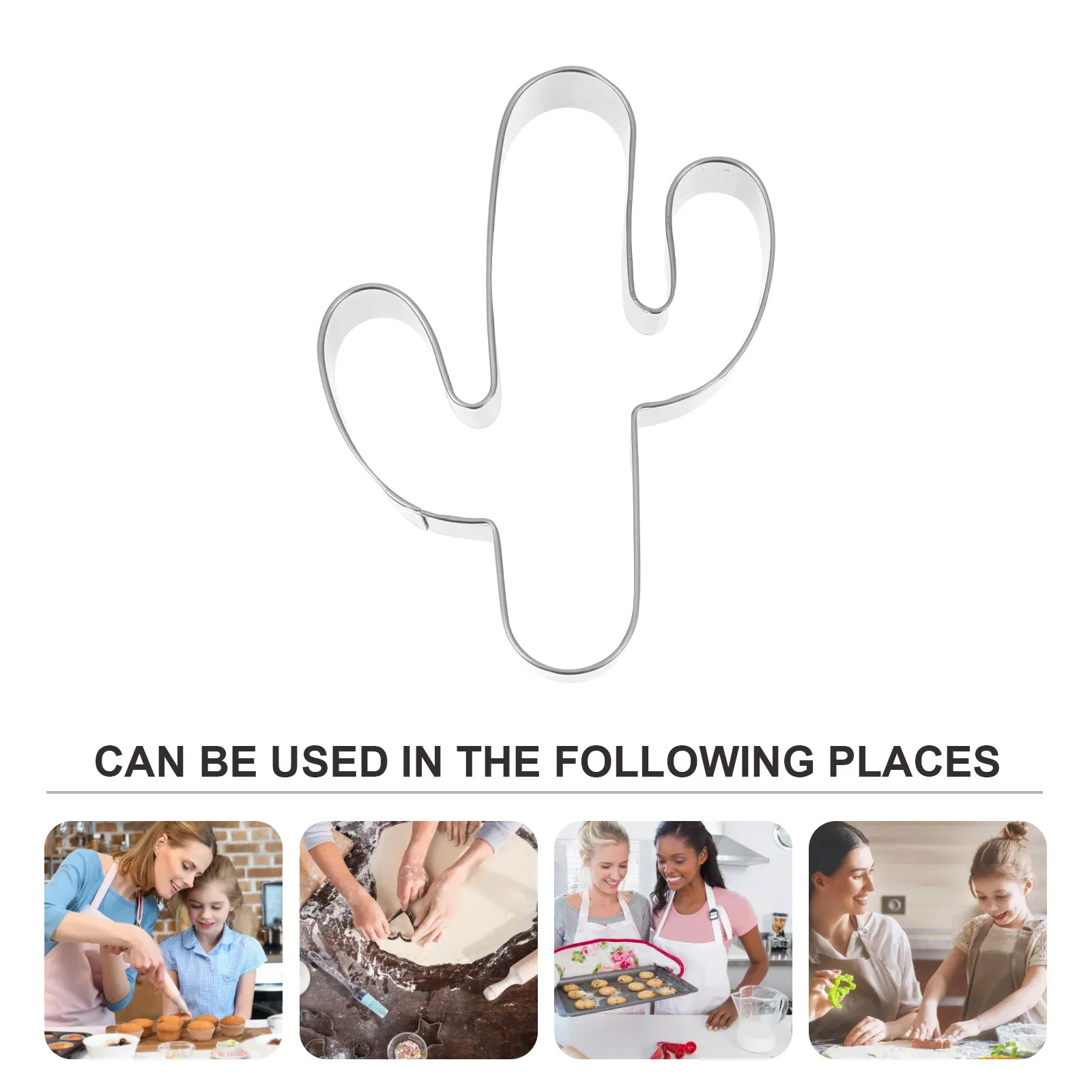 Cactus-Shaped Stainless Steel Biscuit Mold – Easy-Clean Baking Cookie Cutter for Cake Decoration