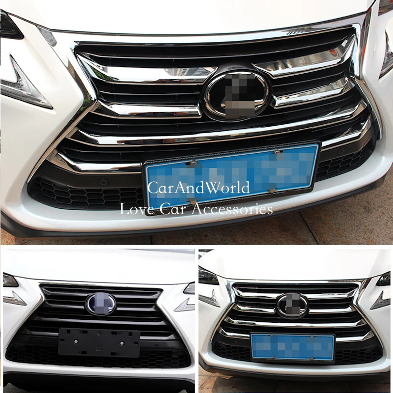 

For Lexus NX 200 200t 300h 2014-2016 Front Grille Sill Grill Pad Net Trims Sticker Frame Strip Chrome Car Decoration Accessories