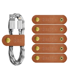 Geekria Power Cord Organizer Earphone Winder Cable Straps, Charging Cable Ties, USB Cords Bandage / Headphones Cable (5PCS)