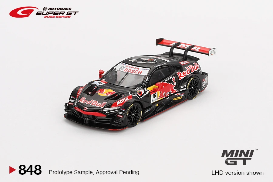 MINIGT 1/64 Honda NSX-GT Type S GT500 #16 MGT00848-BL Car Alloy Motor Vehicle Diecast Metal Model Kids Xmas Gift Toys for Boys