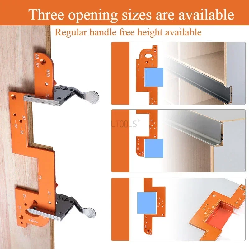 No Handle Cabinet Slotting Tool Handle Slotting Mold Arc Slotting Suitable For Wardrobes And Kitchens Woodworking Auxiliary Tool