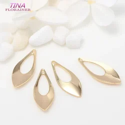 2 Size Gold Color Brass Frosted Drop Shape Charms Jewelry Making Supplies Diy Findings Accessories