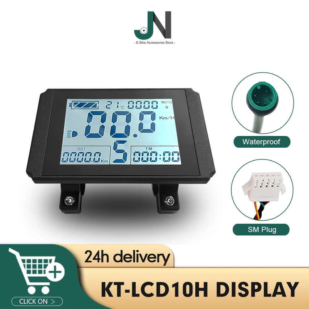 KT LCD10H Display Electric Bicycle Large Screen Display LCD-10-H 24V/36V/48V KUNTENG Display for Ebike Conversion Kit