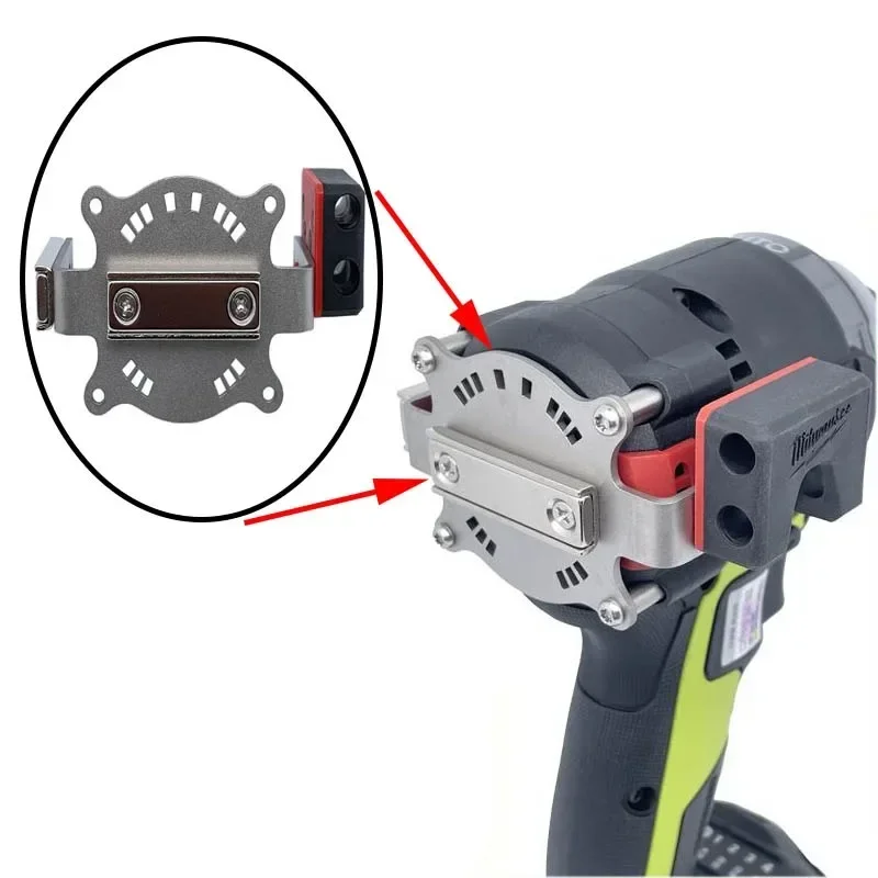 

WU291D Electric Drill Special Expansion Bracket Stainless Steel Tool Parts Strong Magnetic Head Waist Modify Accessories