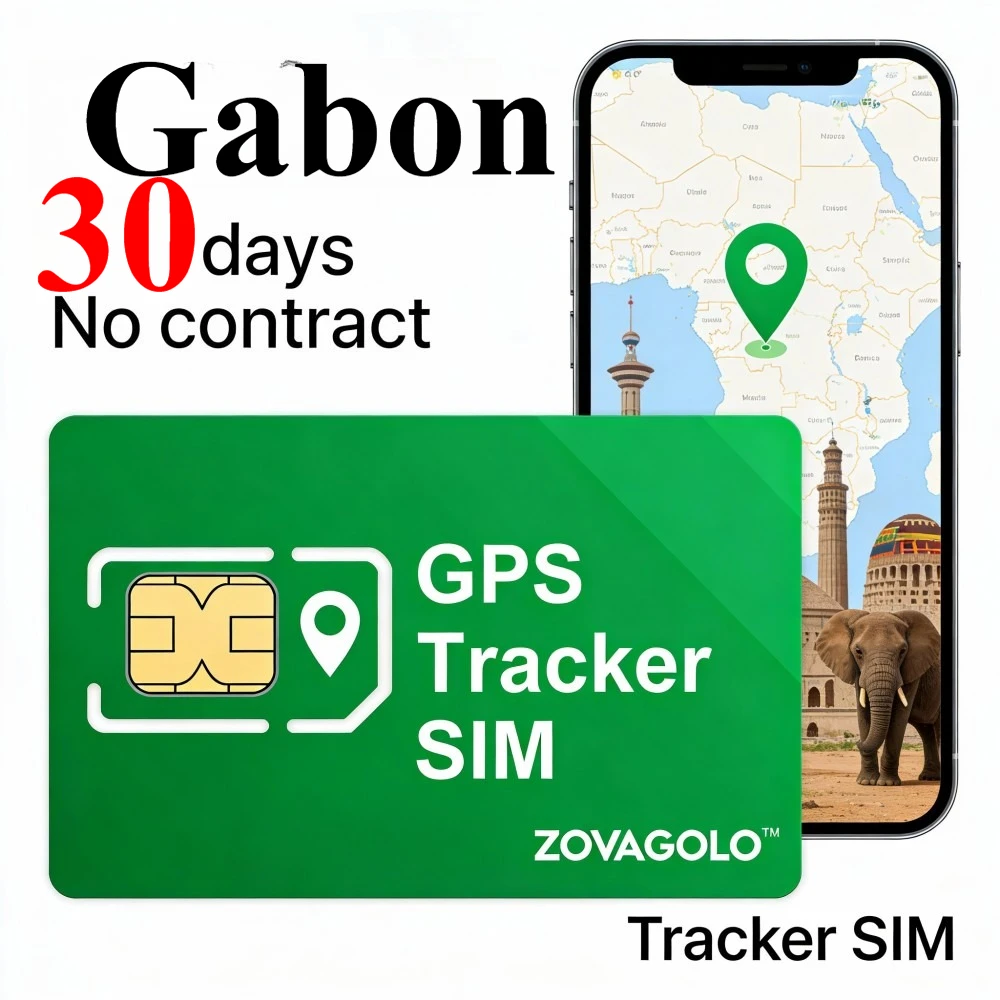 Data‑Only SIM for Gabon GPS Positioning Equipment No Restriction 30Days 30MB Stable Network for Kids Watch Elder Locator