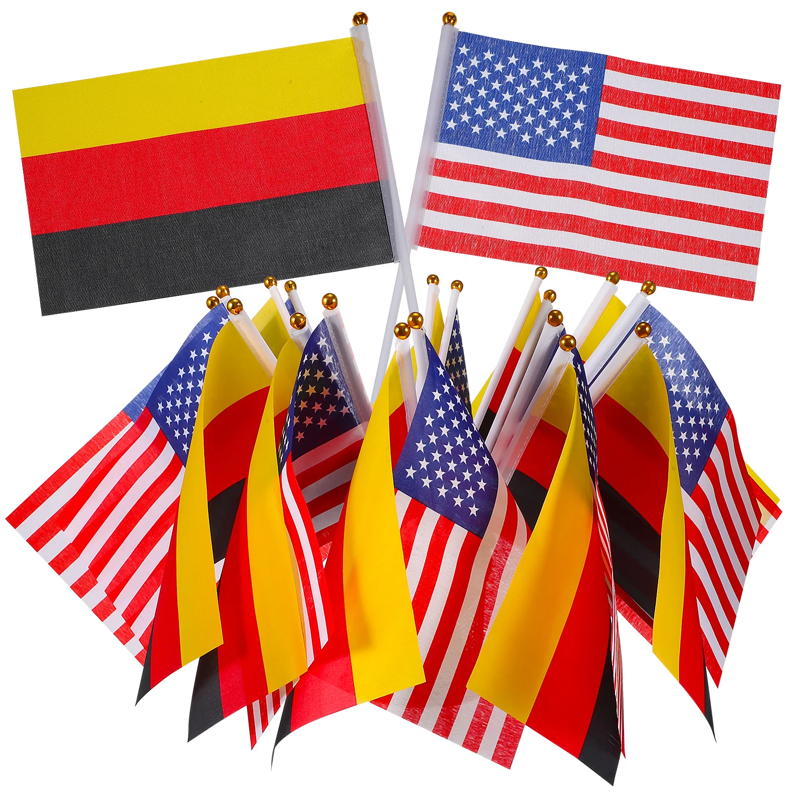 

20 Pcs Handheld Flags Durable Small Usa German Flags On Stick For Sports Cheering Patriotic Events Celebrations