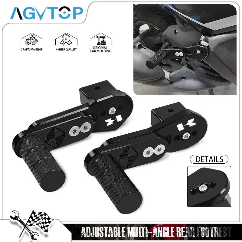 Motorcycle Adjustable Multi-Angle Telescopic Rear Foot pegs Pedal For NINJA650 NINJA400 NINJA1000SX NINJAH2 SX ZH2/SX GTR1400