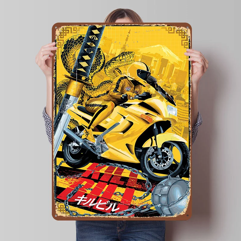 Kill Bill Metal Poster Customized Wall Art Retro Vintage Tinplate Signs for Man Cave Home Decorations Living Room Decoration