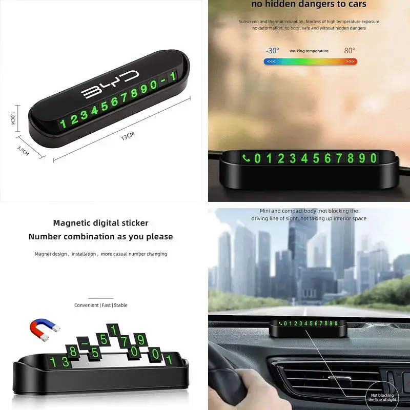 BYD One‑Click Hide Temporary Parking Number Card For Atto 3 Seal Dolphin Han Tang Song Yuan Privacy‑Protected Car Phone Plate Ac