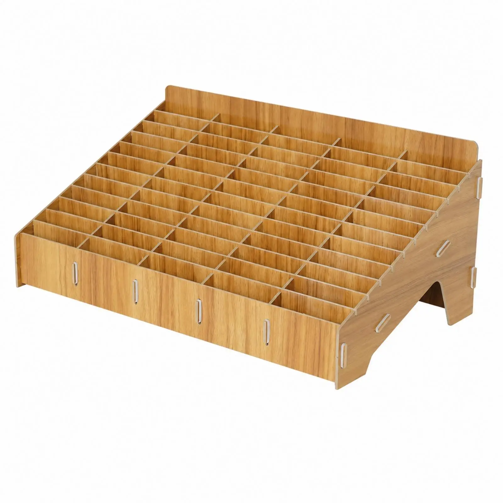 Slanted Multi Compartment Organizer for Desk with 60 Individual Slots Perfect for Pencils Pens Notes and Phones