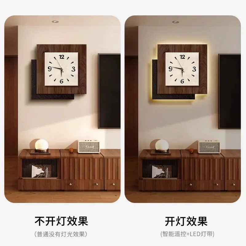 for Medieval Creative Living Room Clock 2025 New Retro TV Background Wall Home Silent Wall Hanging Clock
