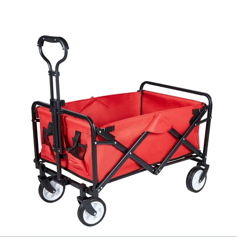 Small Trolley Portable Foldable Steel Frame Oxford Cloth 60L Rubber Wheel Outdoor Tour Universal Off-road Camp Car Bearing 100kg