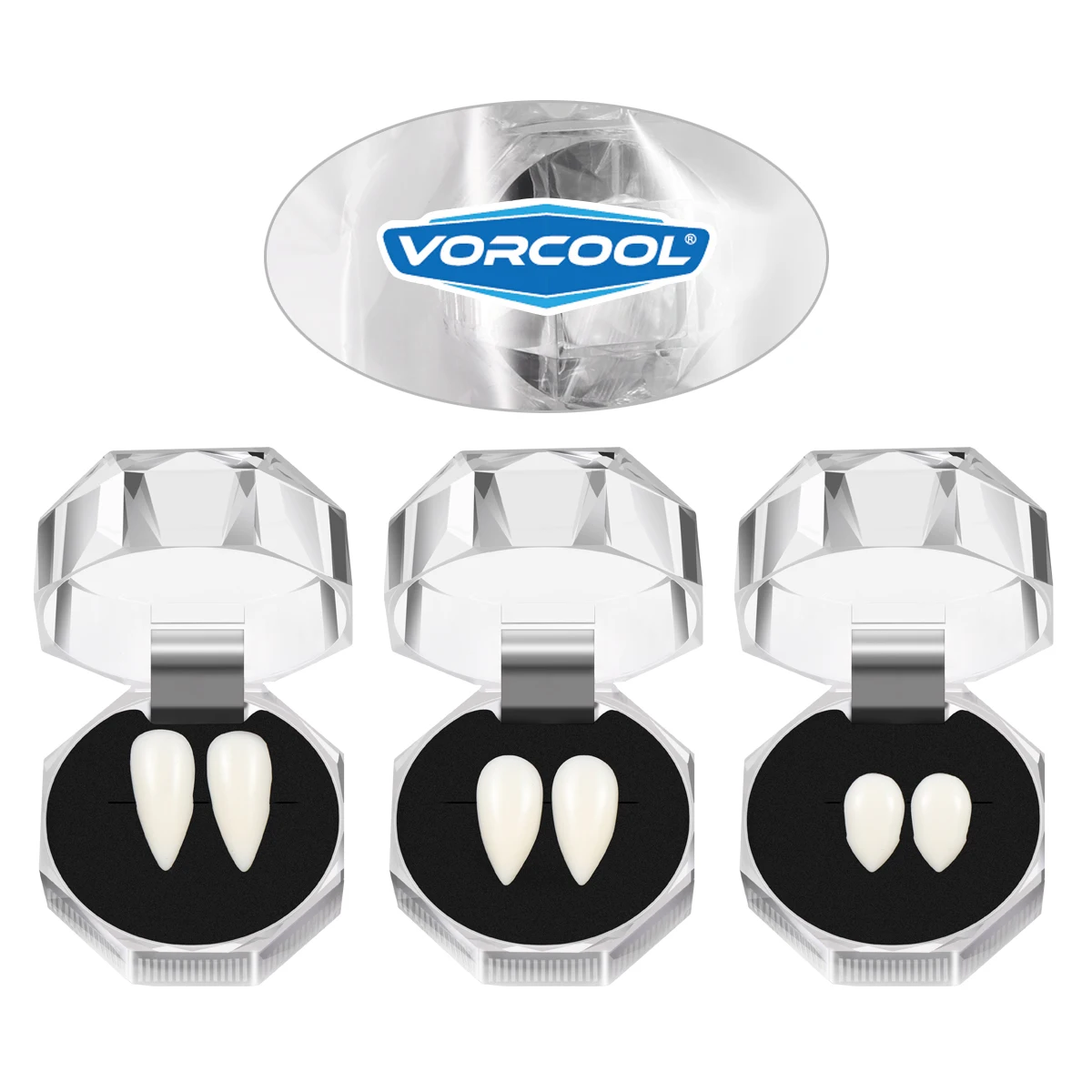 

Realistic Fangs Halloween Vampire Teeth Caps Party Costume Props for Adults Cosplay Funny Gag Gift 13mm 15mm 17mm