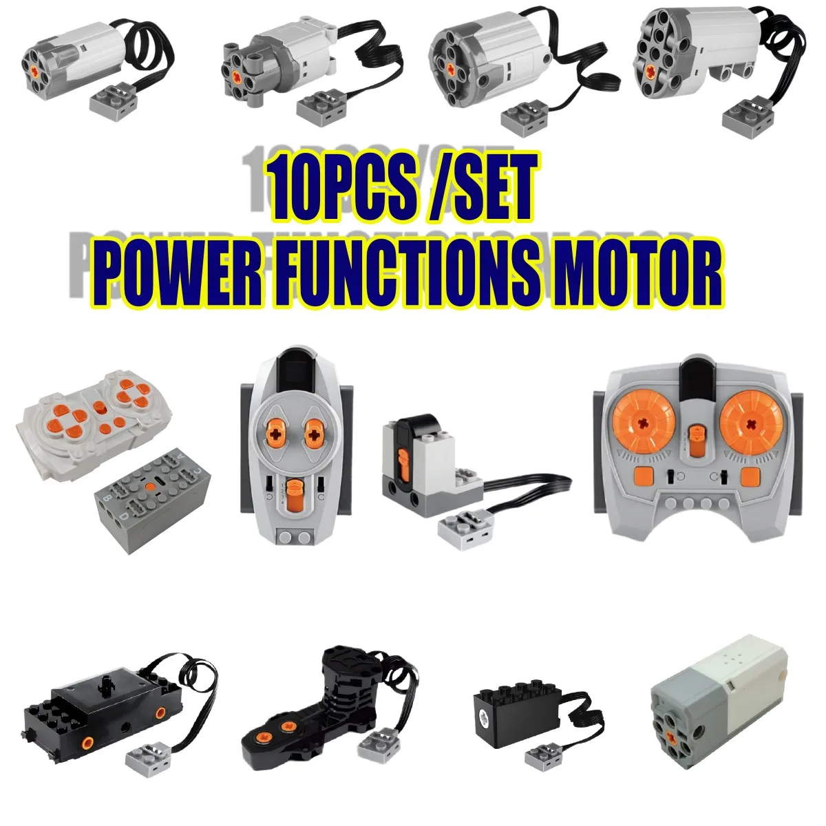 10 Pcs/Set Technical Power Functions M L XL Servo Motor Bluetooth RC Kit MOC Upgrade Replacement Parts For Building Block Car
