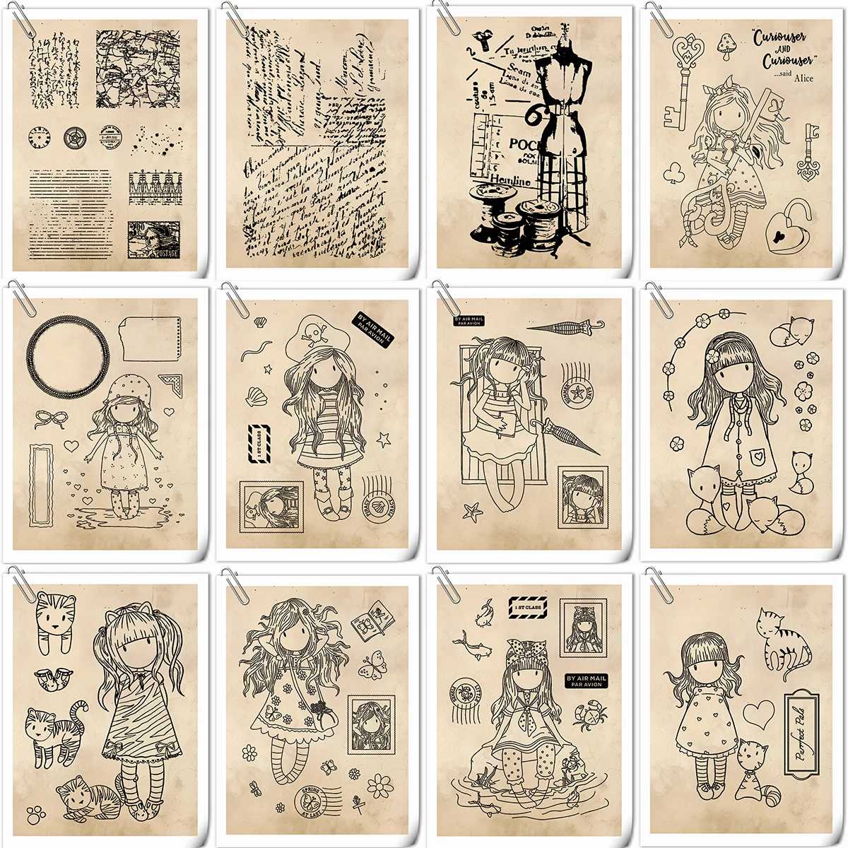 Hot Sale Vintage Clear Silicone Stamps for DIY Scrapbooking Paper Card Making Embossing Rubber Stamping 2025 New Arrival