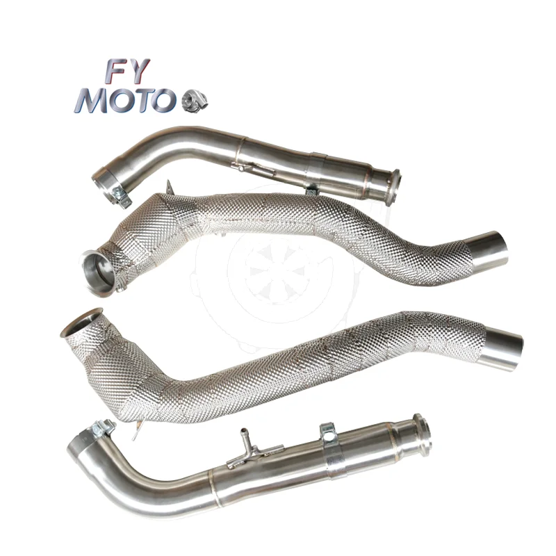 Exhaust Downpipe for  G63 G500 G-class W464 2018+ with Heat Shield Long Wheel