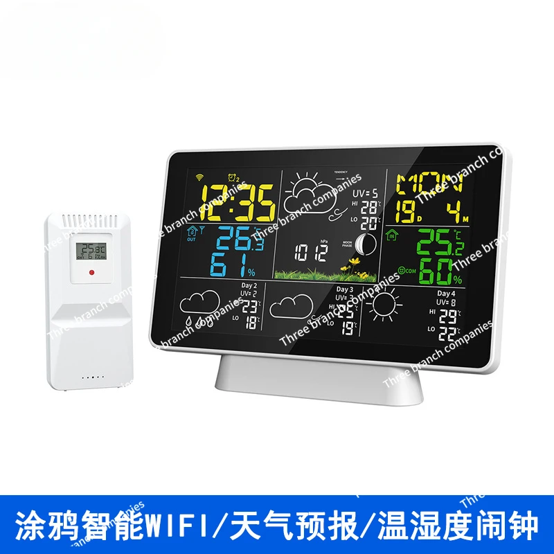 

Graffiti wifi smart wireless remote thermometer indoor baby room humidity sensor weather forecast weather clock