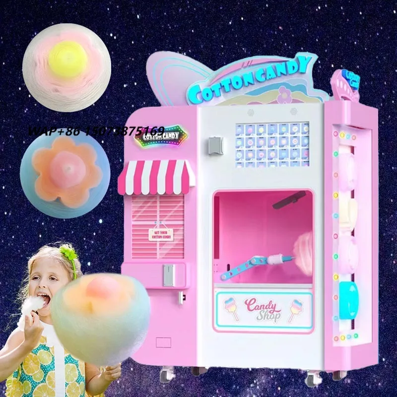Manufacture Robot Electric Sugar Candy Floss Vending Machine Full Automatic  Candy Machine for Small Business