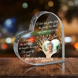 Grandma Smile Print Acrylic Heart Plaque Grandmother Gifts Granddaughter Grandson Kid for Grandmother Keepsake Table Desk Decor