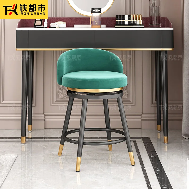 Dressing table stool swivel backrest bedroom girl net red light luxury minimalist desk modern  manicure makeup chair